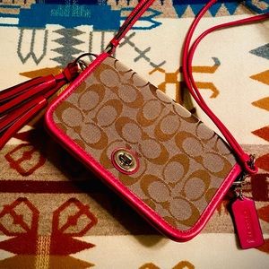 COACH 🏇 Canvas & Leather Trim Crossbody Bag NWOT